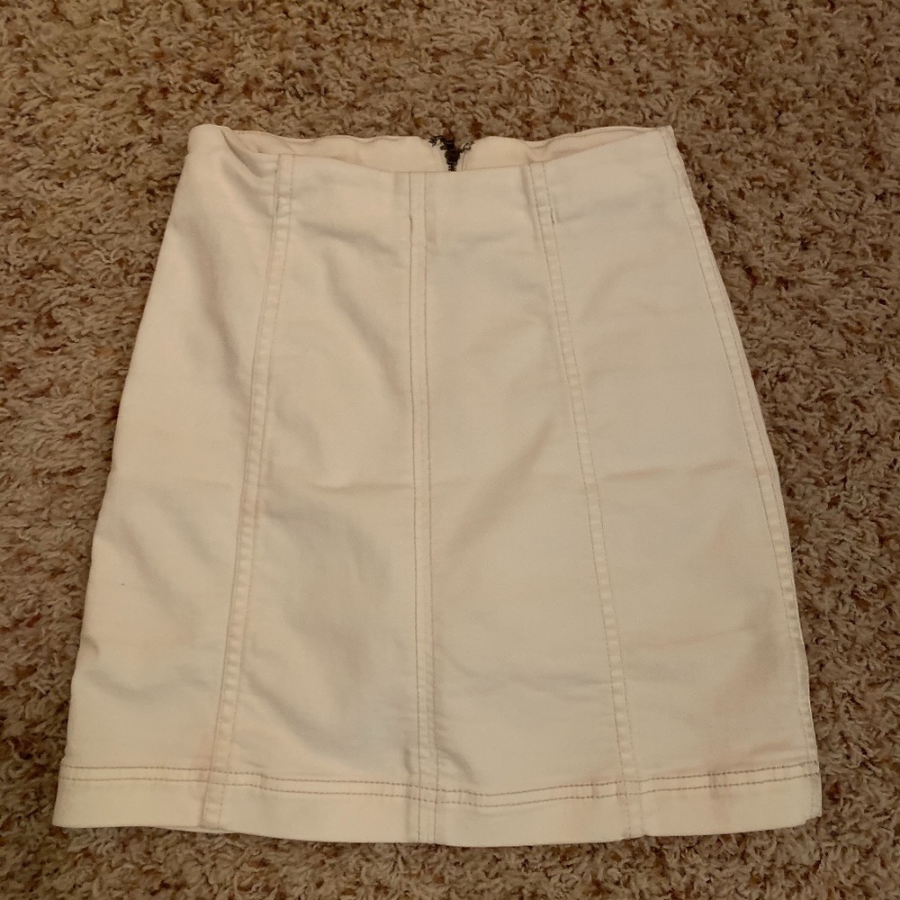 Free People Off-White Denim Mini Skirt